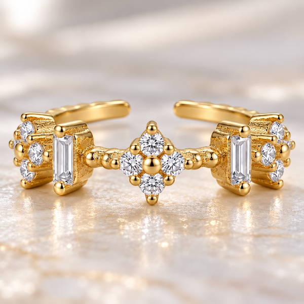 Zircon Flower Ring