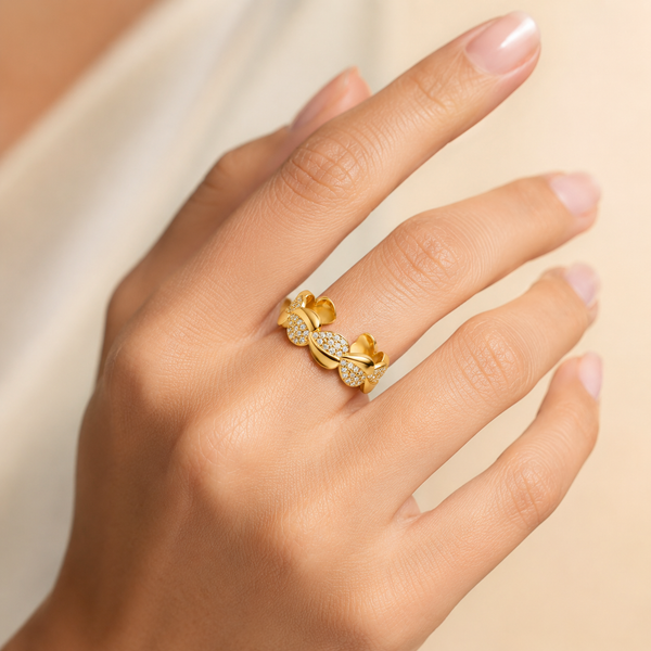 Studded Heart Ring