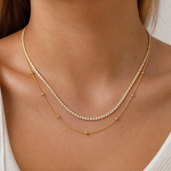 Dual Layer Gold Beads Nene Necklace