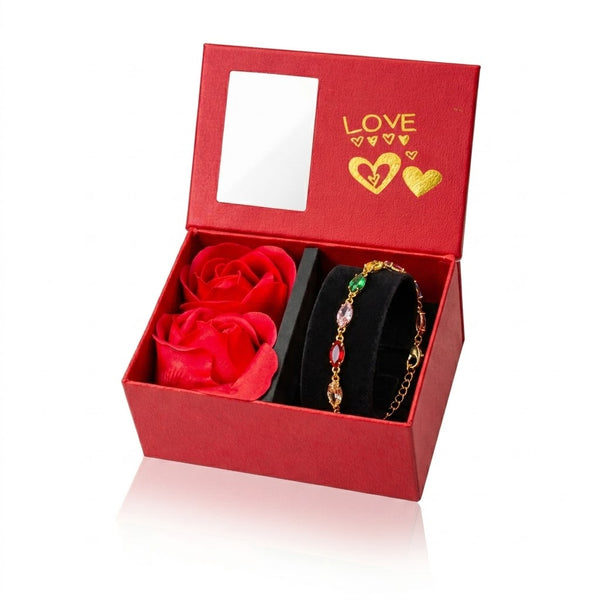 Sleek Rainbow Crystal Bracelet with Free Gift