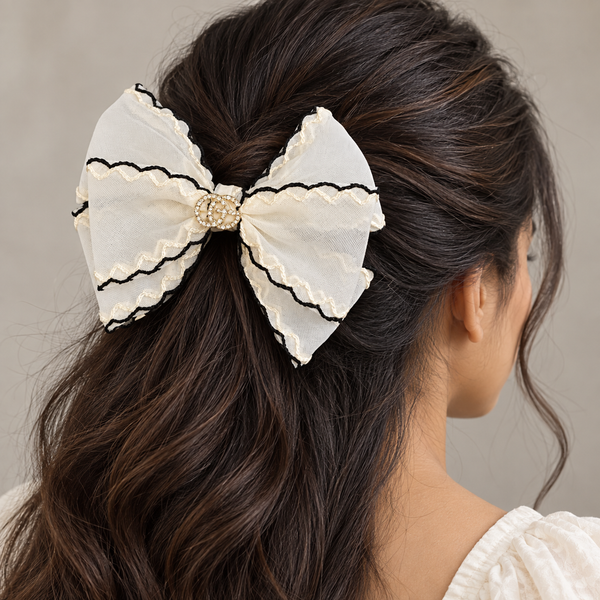 Contrast Lace Hair Bow