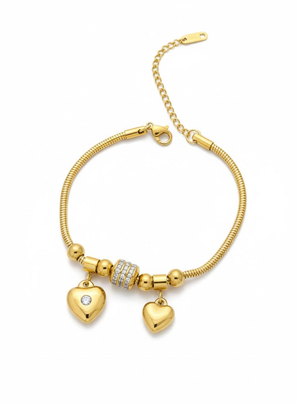 Dainty Heart Charm Bracelet