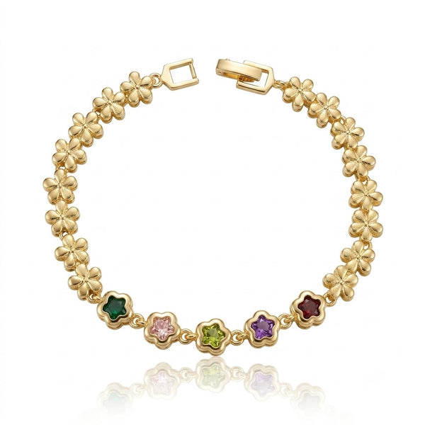 Crystal Flower Chain Bracelet