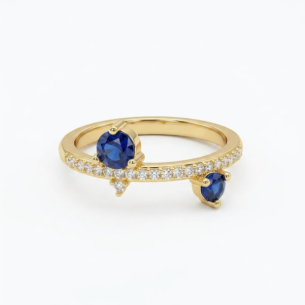 Sapphire Crystals Studded Ring