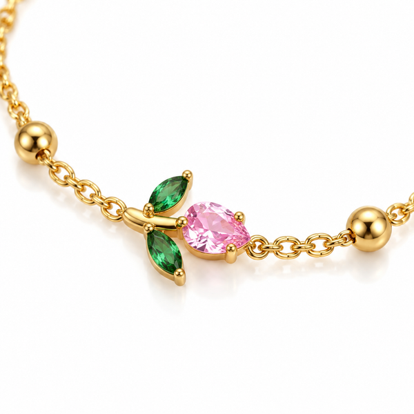 Pink Crystal Mini Tulip Bracelet