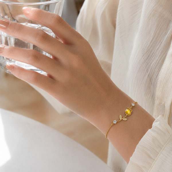 Yellow Tulip Bracelet - Adjustable
