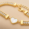 White heart tennis Bracelet