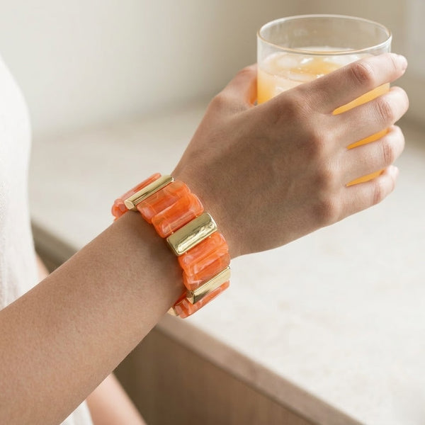 Viral Stackable Bar Bracelet - Orange