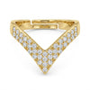 V Embellished Statement Ring