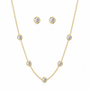 Crystal Charm Necklace with Earrings
