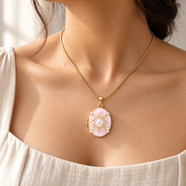 Pink Pearl Picture Pendent