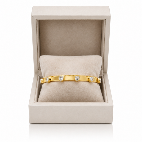 Gold Heart Brick Bracelet