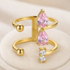 Dual Band Pink Statement Ring