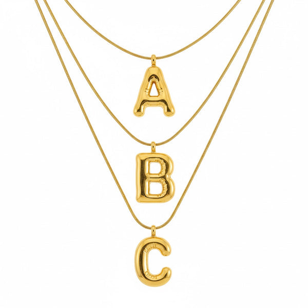 Viral Gold Bubble Letters Necklace