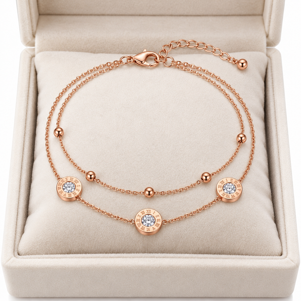 Roman Crystal Disc Anklet