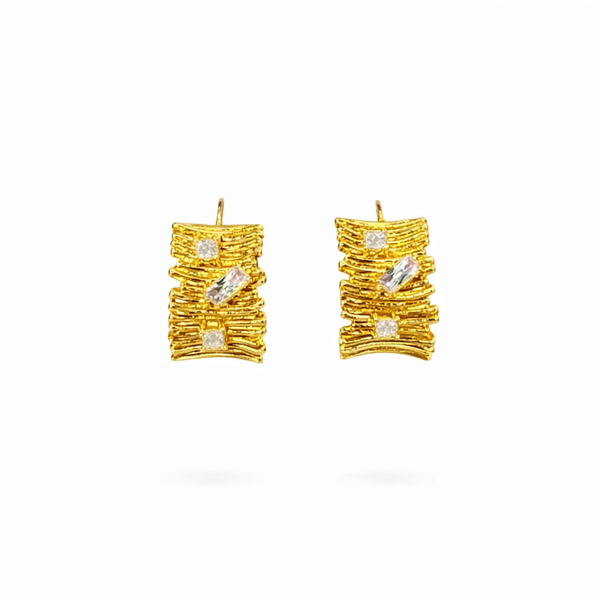 Woody Crystal Stud Earrings