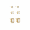 Cubic Crystal Stud Earring Set