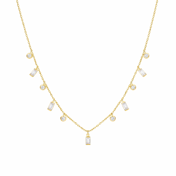 Zircon Minimalist Rectangular Chain Necklace