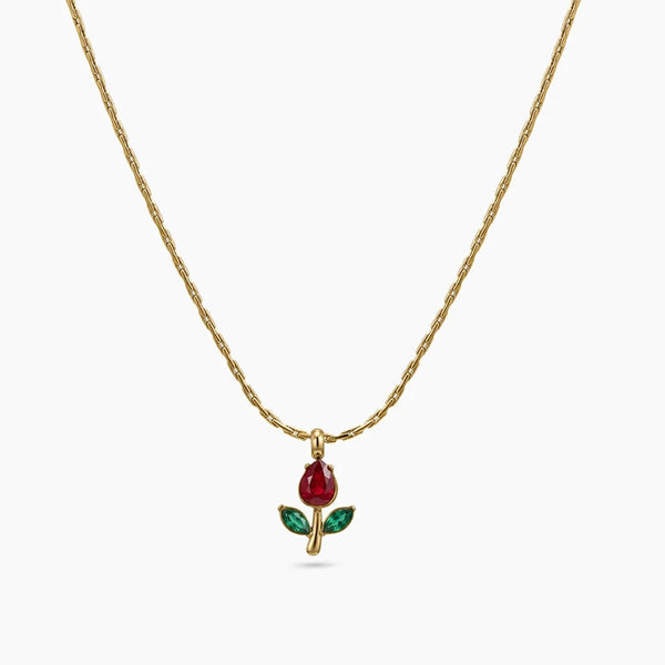 Mini Ruby Tulip Necklace