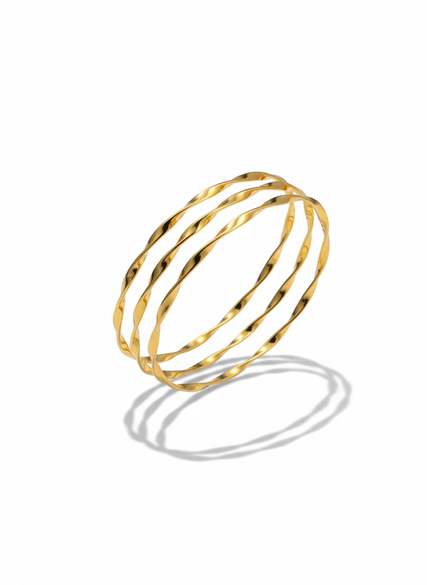 Minimal Twisted Thin Bangles- Set of 3