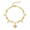 Dual Layer Leaf Clove Bracelet