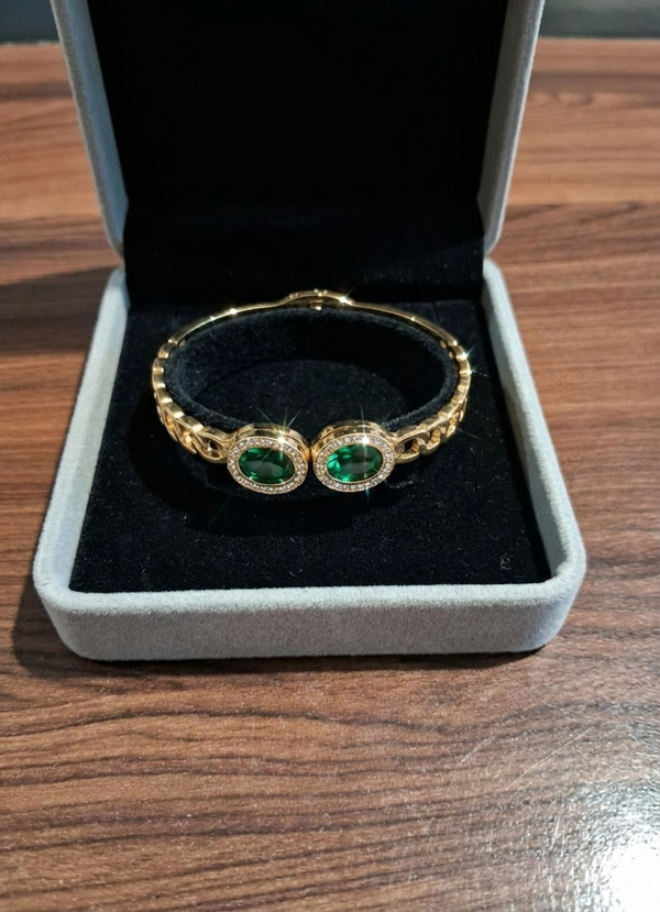 Classic Cuban Emerald Bracelet