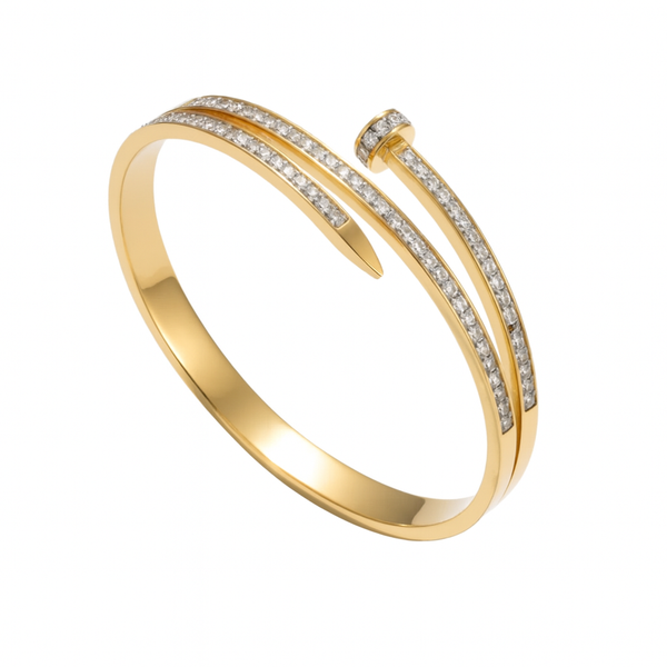 Double Row Pave Gold Bracelet