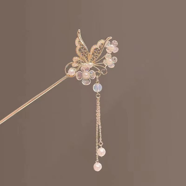 Butterfly Moonlit Garden Hair Stick shown with Fix My Hairs gift packaging