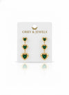 Emerald Heart Drop Earrings