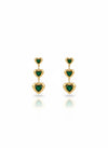 Emerald Heart Drop Earrings