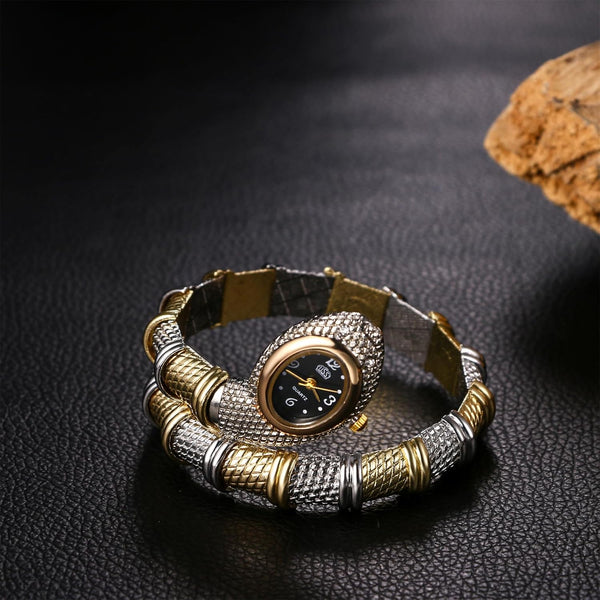 Dual Tone Snake Bracelet Watch