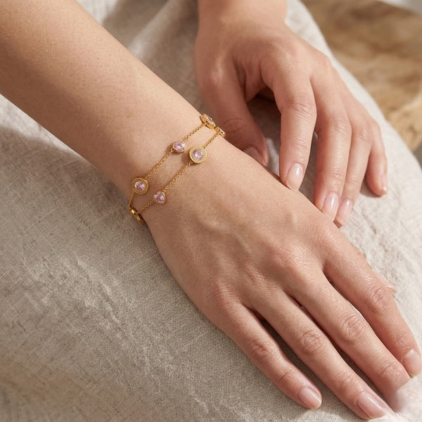 Double Chain Crystal Bracelet