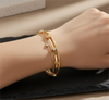 Double Layer Rose Stone Chain Bracelet