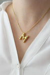 Viral Gold Bubble Letters Necklace