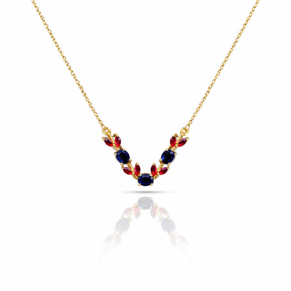Ruby Leaf Tulip Necklace