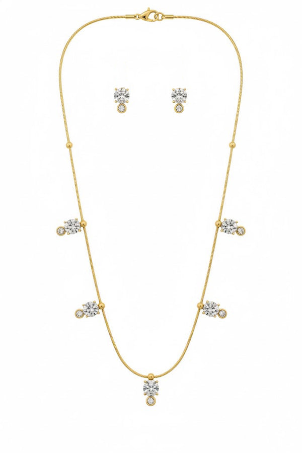 Radiant Circle Charm Necklace with Earrings