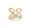 Twin Stone Pearl Detail ring