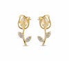 Tulip Glass Sparkle Leaf Earring