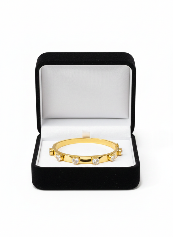 Gold Heart Brick Bracelet