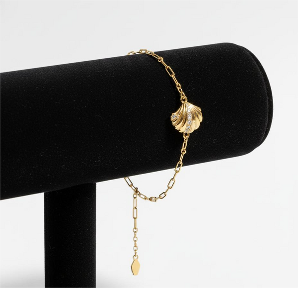 Shell Stud Chain Bracelet