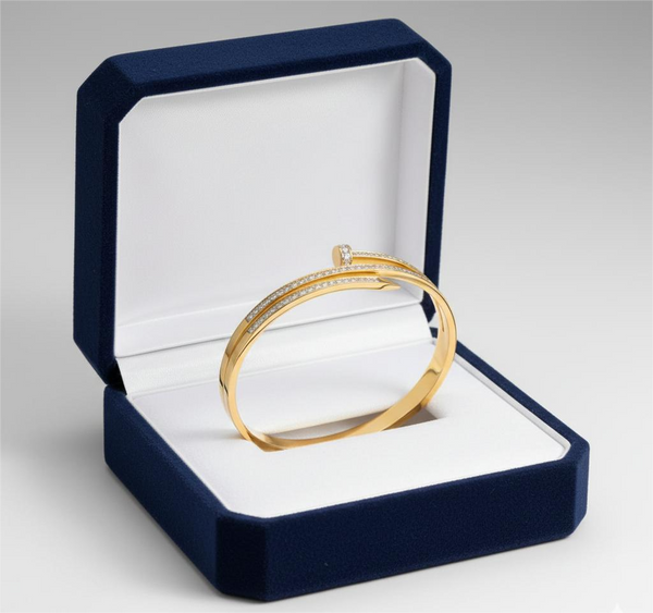 Double Row Pave Gold Bracelet