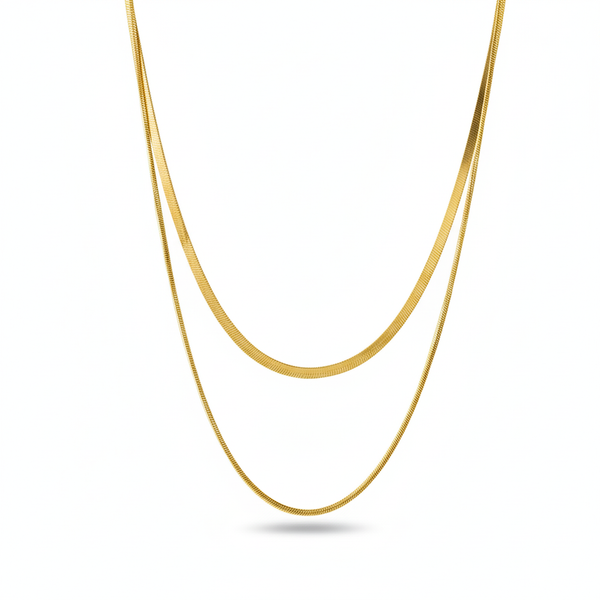 Plain Chain Two Layer Necklace