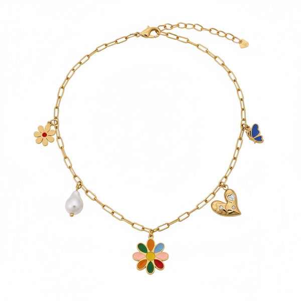 Colour Bloom Charm Necklace
