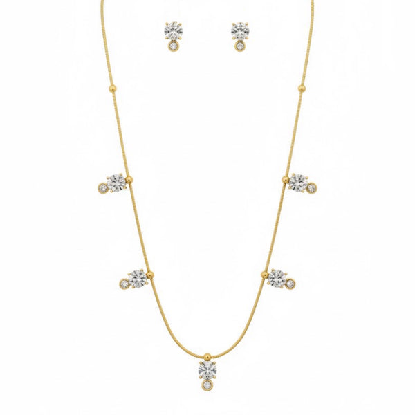 Radiant Circle Charm Necklace with Earrings