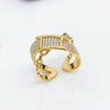 Belt shape studded Ring