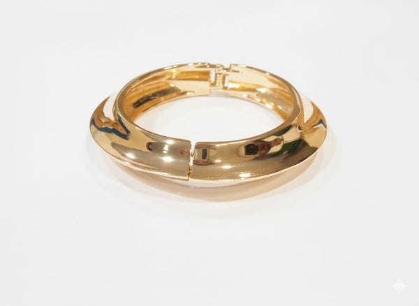 Onyx Gold Plated Bracelet Bangle