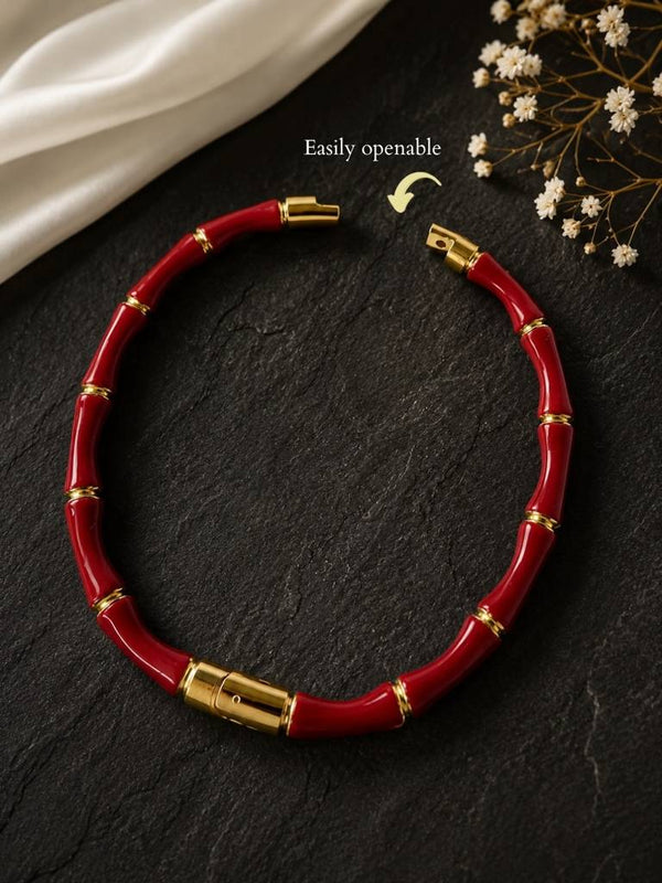 Maroon Bamboo Bracelet