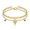 Dual Layer Heart Link Bracelet
