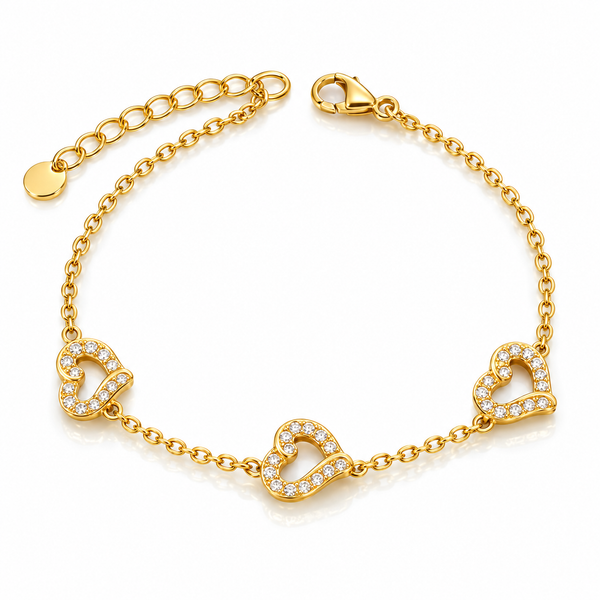 Studded Halo Heart Bracelet