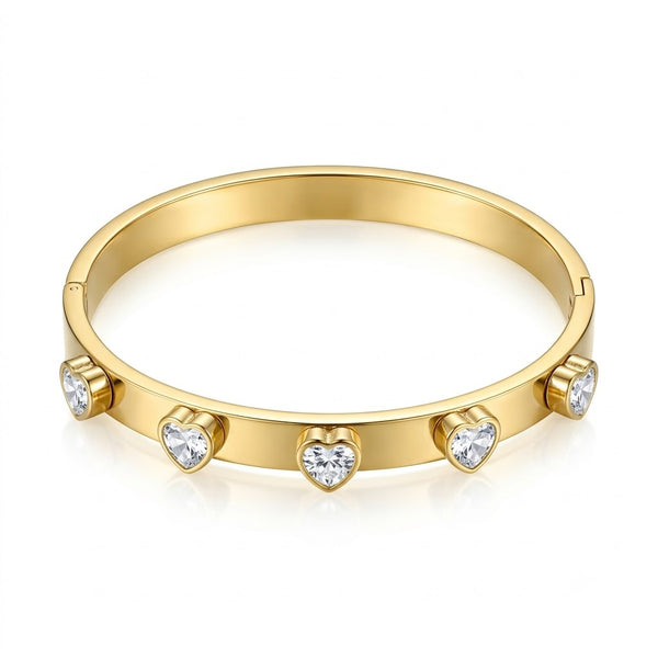 Gold Heart Brick Bracelet